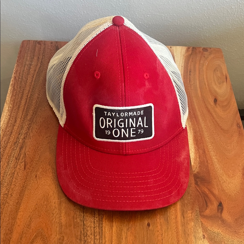 Taylormade Golf 2023 Trucker Snapback Adjustable HatCap  RedWhite